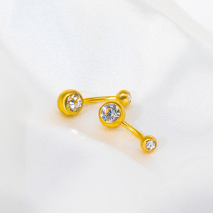 Anneau de nombril en acier inoxydable avec zircon serti clos, bijou de corps unisexe, piercing clou - Product Image 3