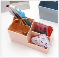 Pot de rangement multi-compartiments Deli pour bureau, grande capacité, pour stylos et pinceaux cosmétiques, en plastique étanche