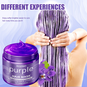 Masque capillaire à la kératine Rozino Purple 200g Crème hydratante et nourrissante réparatrice pour cheveux blonds, décolorés et traités - Product Image 3