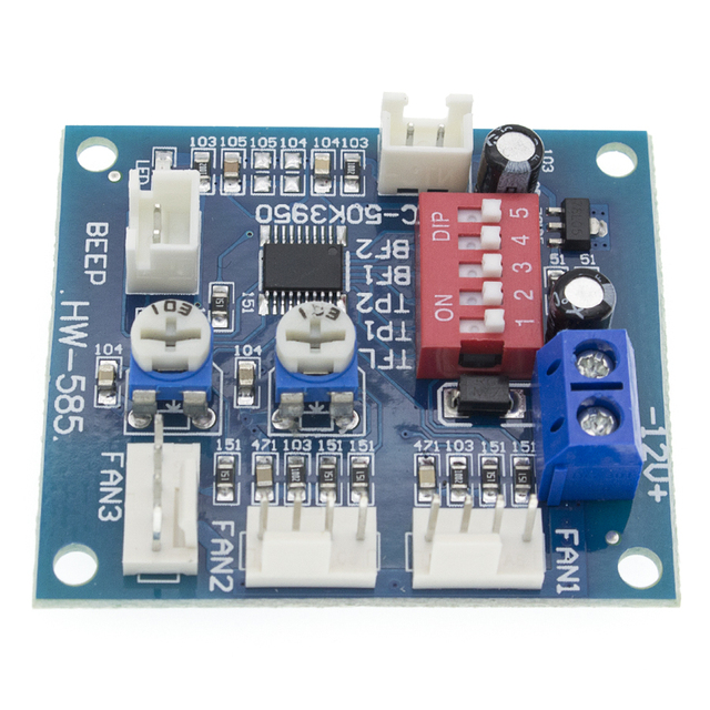 CHY HW-585 DC 12V 5A PWM PC CPU Fan Control Module Speed Controller Board with Temperature Probe SMD Package Customizable C101