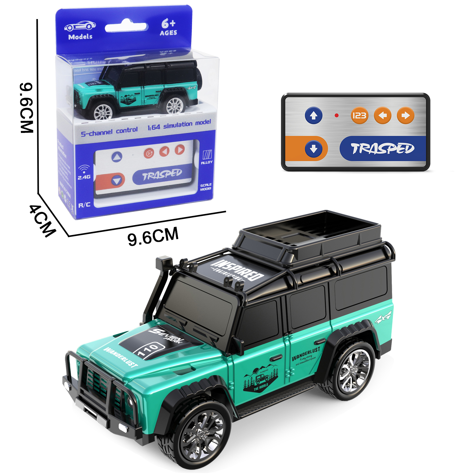 A-6601A/B Micro 1/64 Scale Mini RC Car RC Off-road Vehicle RC Trailer  Car Alloy Model Speed Adjustable Cars Toy Gifts