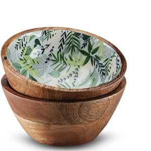 Natural Wooden Salad Serving Bowl Custom Made Table Top Wooden Bowl Dough Bowl for Home Kitchen Use - Product Image 3