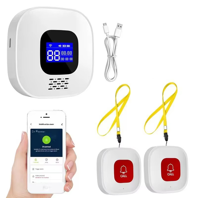 Emergency Panic Pager Button Alarm System for Patient Elderly Home Smart Tuya APP WiFi SOS Mobile Phone Alert Alarm System