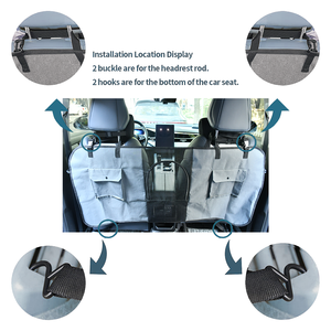 Nouvelle arrivée, barrière de voiture de luxe pour <span class=keywords><strong>chien</strong></span> de grande et moyenne taille, barrière pour animaux de compagnie en Oxford pour véhicule, voiture avec deux poches, fermeture éclair, fenêtre - Product Image 3