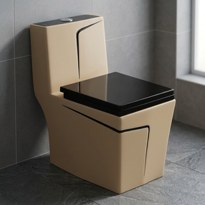Inodoro de cerámica monobloque de una pieza de estilo europeo, armario de agua sifónico montado en el suelo, artículos sanitarios, WC, baño, Villa/lavabo - Product Image 1