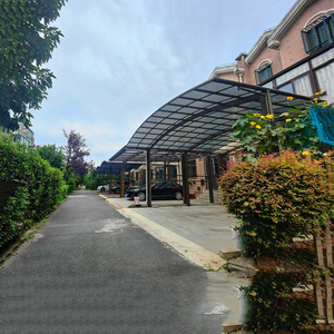 Nouveau style de <span class=keywords><strong>carport</strong></span> en aluminium gris résistant au vent, sur mesure, avec toit en polycarbonate, pour <span class=keywords><strong>2</strong></span> <span class=keywords><strong>voitures</strong></span> - Product Image 6