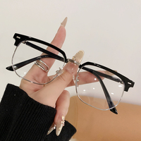 Lunettes Métal Unisexe Photogray Anti-Lumière Bleue Adultes Forme Visage Diamant