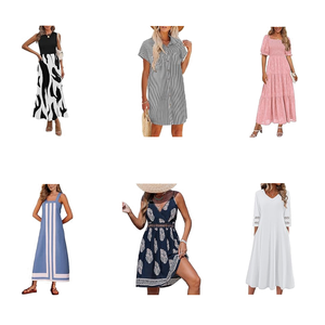 Nouvelles robes décontractées d'été pour femmes, motifs variés, vente en gros, lots en vrac - Product Image 2