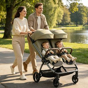 <span class=keywords><strong>Poussette</strong></span> double 2 en 1 à pliage automatique pour enfants, <span class=keywords><strong>poussette</strong></span> de voyage pour nouveau-nés <span class=keywords><strong>avec</strong></span> <span class=keywords><strong>nacelle</strong></span>, <span class=keywords><strong>poussette</strong></span> pour jumeaux - Product Image 1