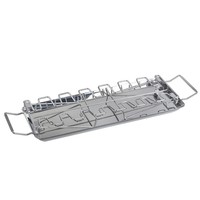 Outils de Barbecue 14 fentes en métal de jambe de poulet de bœuf, grille d'aile, support de baguettes de Barbecue rôti pliant avec poêle