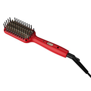 Portable rapide PTC chaleur céramique revêtement peigne maison Salon barbier 2 en 1 Mini lisseur brosse peigne chaud - Product Image 5