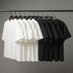 Áo thun cotton 100% chất lượng cao, dáng rộng, in ấn tùy chỉnh, chất liệu dày, áo thun trơn, áo thun nam dáng rộng - Product Image 4