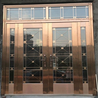 Portes d'entrée de sécurité en acier inoxydable personnalisables en gros, finition colorée, modernes pour appartements, sécurité renforcée