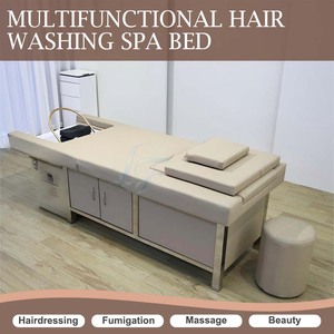 Lit de massage thaïlandais polyvalent, équipement professionnel de spa capillaire pour salon, lit de lavage de cheveux électrique avec rangement - Product Image 2