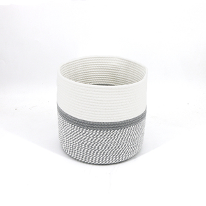 Modern Home Decor Woven Cotton Rope Plant Storage Basket Organizer for 10" Planter Flower Pot