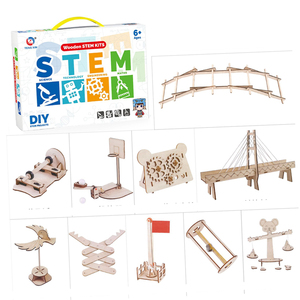 ชุดโครงสร้างไม้ DIY OKYN-Y2107 ชุดของเล่นวิทยาศาสตร์ STEM 10 in 1 สำหรับเด็ก ของขวัญวันเกิดเพื่อการศึกษา - Product Image 4