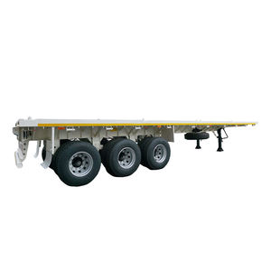 Châssis de remorque à plateau plat à 3 essieux de 12,5 m personnalisé en usine |   Semi-remorque de 20 pieds/40 pieds |   <span class=keywords><strong>Transport</strong></span> lourd - Product Image 5