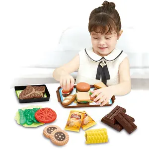 115 Stück Kinderspiel haus Fast Food Spielzeug interaktives Spiel realistisches Spiel Food Set Küchen spielzeug für Kinder so tun, als würden sie simuliertes Essen spielen