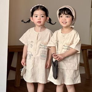 Abbigliamento Estivo 2026 per Bambini in Puro Cotone con Cartoni Animati, Vestito a Maniche Corte per Ragazzi e Ragazze, Coordinato per Fratelli e Sorelle - Product Image 4