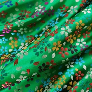 Новый дизайн 114 см вышитые цветы парча ткань полиэстер ткань для кимоно юбка ткань