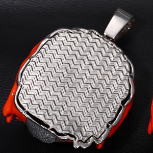 Kalung Pria kustom Aloi tembaga dilapis emas Hip Hop 5A zirkon Iced Out besar kartun <span class=keywords><strong>3D</strong></span> liontin enamel - Product Image 6