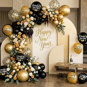 Palloncini per Capodanno, Palloncini Neri e Dorati con Stampa di <span class=keywords><strong>Buon</strong></span> <span class=keywords><strong>Anno</strong></span>, Palloncini con Coriandoli per Decorazioni di Capodanno, Laurea e Compleanno - Product Image 5