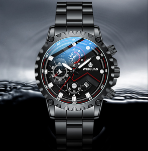 Montre pour homme Black Warrior, montre en acier inoxydable, étanche, lumineuse, à quartz, O202 - Product Image 5