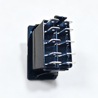 Interrupteur à bascule DPDT (ON)-OFF-(ON) 10P DC12V24V, sans couvercle, double LED bleue longue durée, pour voiture, bateau, camion, moto