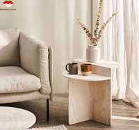 Brothers Stone Table d'appoint ronde en travertin en marbre populaire Table basse ronde en travertin naturel de luxe Table d'appoint de lit