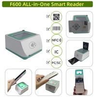 Escáner de Códigos QR 1D/2D con Cable FUWEI F600, Lector Inteligente Todo en Uno con NFC de 13.56MHz, USB/RS232 de Alta Velocidad