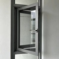 Fenêtre à battant moderne en alliage d'aluminium pour villa, double vitrage isolant, persienne, moustiquaire magnétique, acier inoxydable, pour hôtel