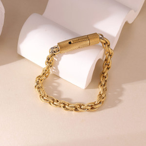 Vente chaude Titane Acier Hommes Fleur Panier Chaîne <span class=keywords><strong>Bracelet</strong></span> <span class=keywords><strong>Couple</strong></span> <span class=keywords><strong>Bracelet</strong></span> - Product Image 3