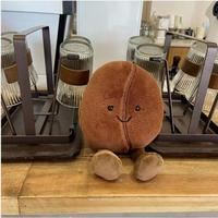 Peluche en forme de grain de café, style JC, version haut de gamme, super douce, rembourrage en coton PP, base lestée réglable, anti-stress pour café