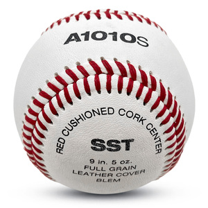 Baseball in pelle Full Grain pelle di vacchetta di dimensioni ufficiali con avvolgimento in lana 100% a doppia imbottitura in sughero rosso - Product Image 3