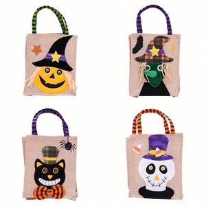 Bolsas de Regalo de Halloween Transfronterizas, Bolsas de Tela No Tejida con Adornos Decorativos, Diseño de Dulces y Calabazas, Artículos Festivos - Product Image 1