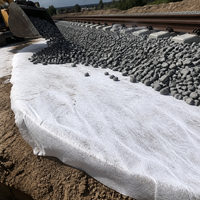 Tissu géotextile non tissé en PP pour le renforcement des talus, la stabilisation des sols, la protection des pentes, projet civil