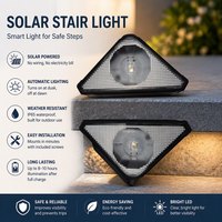 Nouvelle Lampe Murale Solaire Nocturne OEM d'Usine à Lumière Chaude, Sept Couleurs Fixes, Multi-Modes, pour Scène, Marches et Escaliers