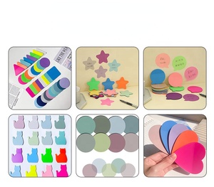 Nouveauté 2026 – Bloc-notes adhésifs transparents imperméables en forme spéciale, créatifs, en PET, couleur unie, en forme de cœur, mignons, motif chat - Product Image 6