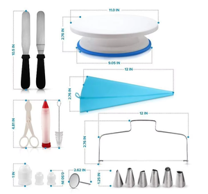 106 pièces outils de décoration de gâteaux grattoirs de plateau tournant embouts de tuyauterie sacs à pâtisserie ensemble de buses - Product Image 4