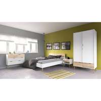 Nouveau design de meubles de chambre à coucher de luxe 3 pièces ensemble de rangement avec armoire 2 tables de chevet pour hôtel appartement