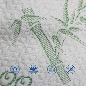 Colchón impermeable de bambú Jacquard de venta de fábrica, Textiles para el hogar, tela laminada de Tpu Minky