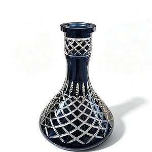 Black Cut <b>Crystal</b> Hookah Base Glass Shisha Vase Replacement Bottle for Bar Lounge Use - Product Image 1
