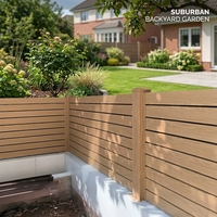 Clôture en alliage d'aluminium recouvert de PVC à lattes horizontales pour la division de l'intimité dans les jardins et les cours arrière
