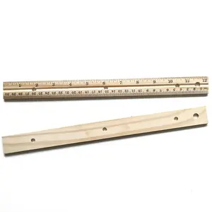 30cm Ruler Wooden Ruler With Metal Inlay