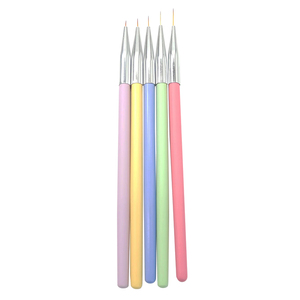 Custom Logo Kolinsky Nylon Hair Gold Metal Handle Nail Brush <b>Set</b> with Silicone Dotting Tool for UV Gel Painting Liner Brush - Product Image 2