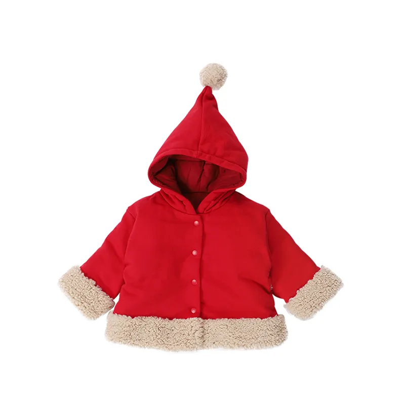 新年のお祝いの赤い冬のコートキッドベビーコートアウターガール幼児リトルガールジャケットとコート