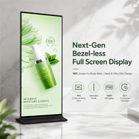 Affichage numérique sur pied 4K dernier cri, écran publicitaire plein écran de 75 pouces, totem LCD ultra-fin pour la vente au détail de luxe