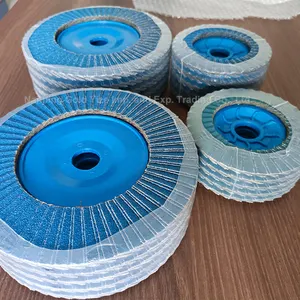 YIZE 7 Inch 180mm Blue Calcined Alumina Oxide Nylon Flap Disc Grit 80 For Metal