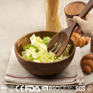 Alta Qualidade Polido Madeira Natural Serving <span class=keywords><strong>Bowl</strong></span> Eco-Friendly para Casa Cozinha Jantar Festa Casamento para Salada Fruta Uso - Product Image 3