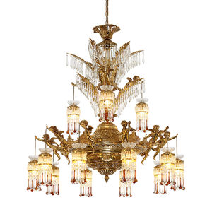 Lámpara Colgante <span class=keywords><strong>de</strong></span> Cristal Estilo Europeo Clásico con Adorno <span class=keywords><strong>de</strong></span> <span class=keywords><strong>Cupido</strong></span>, Estilo Turco Vintage <span class=keywords><strong>de</strong></span> Lujo con Acabado Dorado - Product Image 3